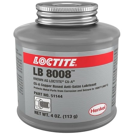 Henkel Anti-Seize Compound, Copper Grade, Can, Paste LB 8008 C5-A 4OZ BRSH TP IDH 234259